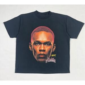 UFC Shirt Mens Medium Black Israel Adesanya Stylebender MMA Big Face Rap Tee
